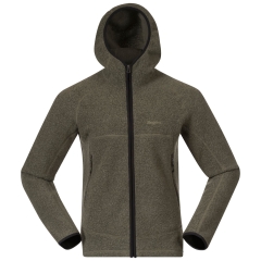 Bergans Vaagaa Merino Terry Midlayer Hoodie (green-mud) 