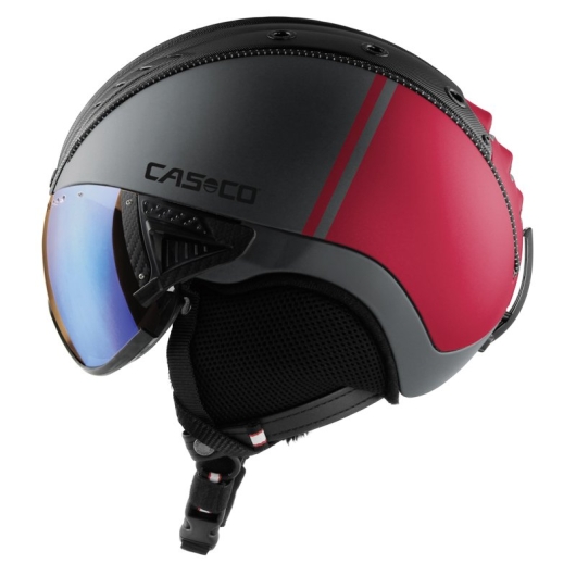 Casco SP-2 Visor Skihelm (structured-arsenic-gray/red matte/photomatic) 