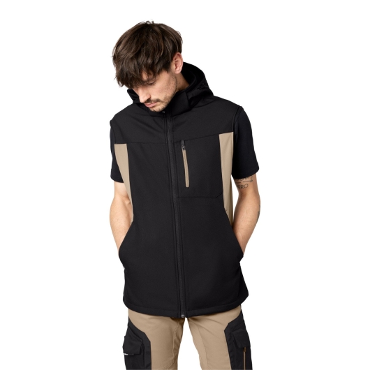 FHB Justus Softshell-Weste (beige-schwarz) 