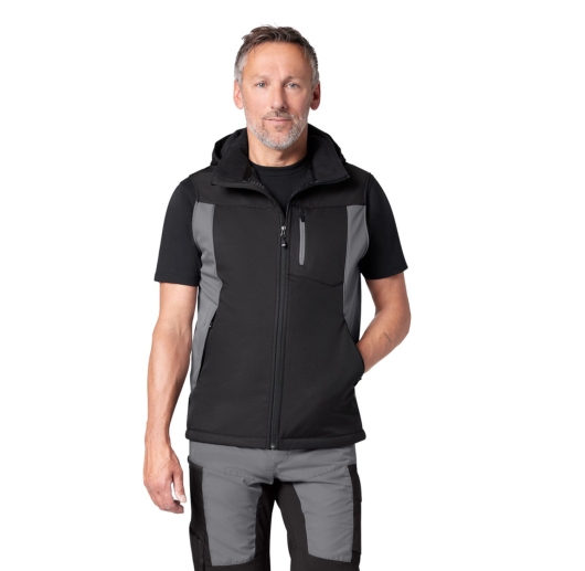 FHB Justus Softshell-Weste (grau-schwarz) 