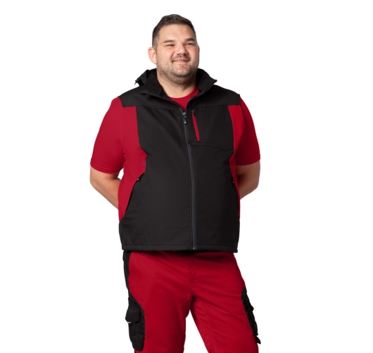 FHB Justus Softshell-Weste (rot-schwarz) 