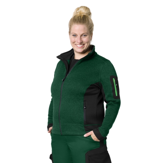 FHB Marieke Strick-Fleece-Jacke (grün-schwarz) 