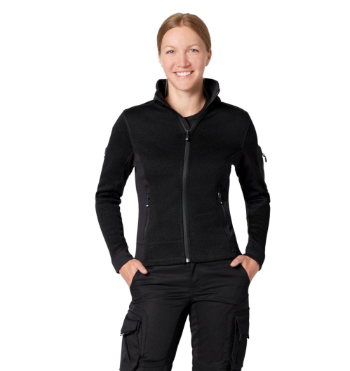 FHB Marieke Strick-Fleece-Jacke (schwarz) 